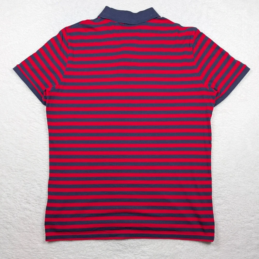 Polo Ralph Lauren‎ Shirt Mens XL Red Blue Stripe Chambray Custom Slim Fit Pony